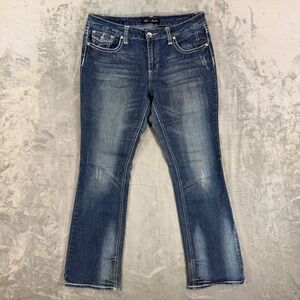 Love Nation Bootcut Jeans Women's Size 10 Blue Dark Wash Embroidered